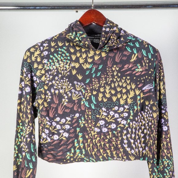 Thief & Bandit Tops - Thief and Bandit Floral Turtleneck Crop Top